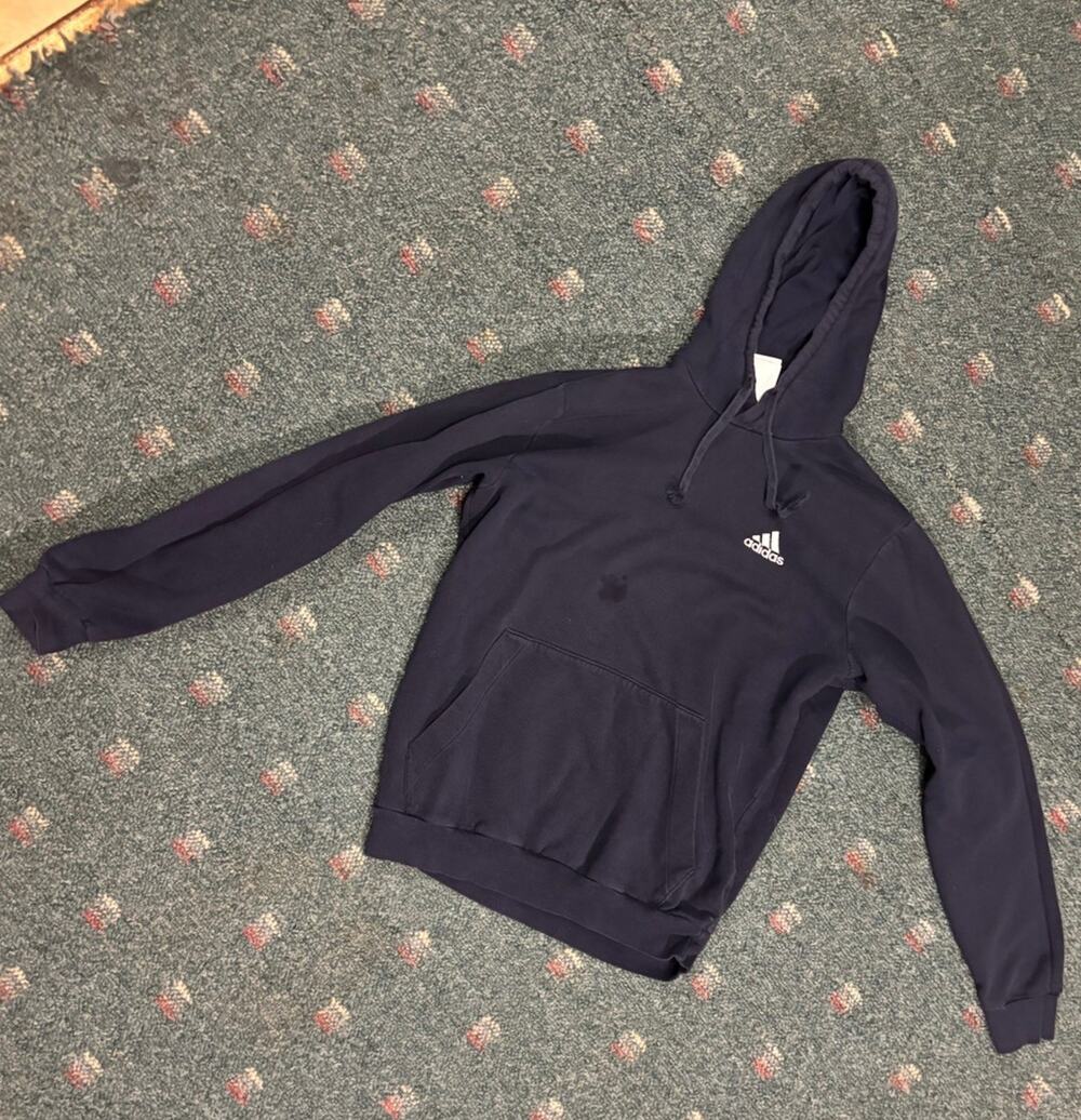 Adidas men's navy blue fleece hoodie Size M